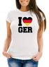 Damen T-Shirt I Love Germany Deutschland-Herz Fußball WM-Shirt Fanshirt Deutschlandshirt Moonworks® preview