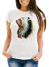Damen T-Shirt Indianer Federn Slim Fit Neverless®preview