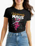 Damen T-Shirt - Karnevalsmaus - Fasching Karneval Ersatz Verkleidung Last Minute Kostüm Funshirt Slim Fit Moonworks®preview