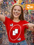 Damen T-Shirt - Kartenspiel Bunt - Fasching Karneval Ersatz Verkleidung Last Minute Kostüm Funshirt Slim Fit Moonworks®preview