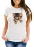 Damen T-Shirt Katze Katzenmotiv Katzenbaby Tiermotiv Slim Fit Moonworks®preview