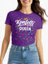 Damen T-Shirt - Konfetti Queen - Fasching Karneval Ersatz Verkleidung Last Minute Kostüm Funshirt Slim Fit Moonworks®preview