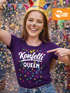 Damen T-Shirt - Konfetti Queen - Fasching Karneval Ersatz Verkleidung Last Minute Kostüm Funshirt Slim Fit Moonworks®preview