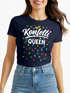 Damen T-Shirt - Konfetti Queen - Fasching Karneval Ersatz Verkleidung Last Minute Kostüm Funshirt Slim Fit Moonworks®preview