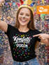 Damen T-Shirt - Konfetti Queen - Fasching Karneval Ersatz Verkleidung Last Minute Kostüm Funshirt Slim Fit Moonworks®preview