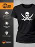 Damen T-Shirt Kostüm Pirat Piratin Verkleidung Skull Jolly Roger Calico Fasching Fun-Shirt Slim Fit Moonworks®preview