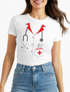 Damen T-Shirt Krankenschwester Ärztin Arzthelferin Fasching Karneval Kostüm Verkleidung Slim Fit Moonworks®preview