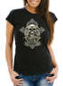 Damen T-Shirt Kreuz mit Totenkopf Cross Skulls Slim Fit Neverless®preview