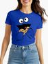 Damen T-Shirt Krümelmonster Cookie Monster Fasching Karneval Kostüm Verkleidung Slim Fit Moonworks®preview