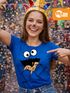 Damen T-Shirt Krümelmonster Cookie Monster Fasching Karneval Kostüm Verkleidung Slim Fit Moonworks®preview