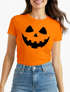 Damen T-Shirt Kürbis Halloween Party Kostüm Fasching Herbst Frauen Fun-Shirt lustig Moonworks®preview