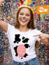 Damen T-Shirt Kuh Kostüm Verkleidung Karneval Fasching Fastnacht lustig Slim Fit Moonworks®preview