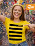Damen T-Shirt - Maja Willi - Fasching Karneval Ersatz Verkleidung Biene Hummel Last Minute Kostüm Funshirt Slim Fit Moonworks®preview