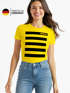 Damen T-Shirt - Maja Willi - Fasching Karneval Ersatz Verkleidung Biene Hummel Last Minute Kostüm Funshirt Slim Fit Moonworks®preview