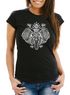 Damen T-Shirt Mandala Elefant Elephant Slim Fit Boho Ethno Neverless®preview