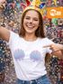 Damen T-Shirt Meerjungfrau Muschel BH Fasching Karneval Mermaid Nixe Kostüm Moonworks®preview
