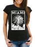 Damen T-Shirt Miami Beach Palmen Skyline Slim Fit Neverless®preview