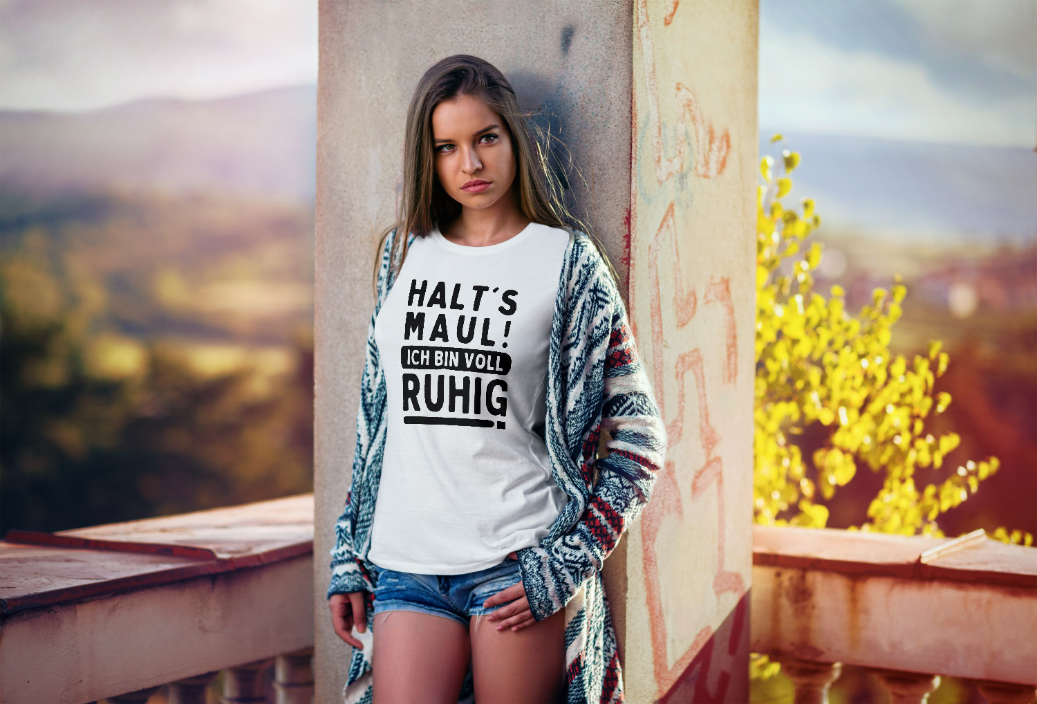 Herren T-Shirt Mit Spruch „Halt's Maul! Ich Bin Voll Ruhig“ – Lustiges Funshirt Aus 100% Baumwolle