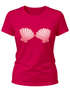 Damen T-Shirt - Muschel BH Aufdruck - Fasching Karneval Ersatz Verkleidung Mermaid Meerjungfrau Last Minute Kostüm Funshirt Slim Fit Moonworks®preview