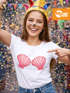 Damen T-Shirt - Muschel BH Aufdruck - Fasching Karneval Ersatz Verkleidung Mermaid Meerjungfrau Last Minute Kostüm Funshirt Slim Fit Moonworks®preview