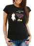 Damen T-Shirt Nur Verrückte hier komm Einhorn wir gehen Unicorn Spruch Slim Fit Moonworks®preview