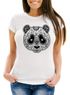 Damen T-Shirt Panda Mask Paisley Muster Day of Dead Slim Fit Moonworks®preview