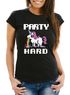 Damen T-Shirt Party Hard kotzendes Einhorn Fun-Shirt Saufsprüche Spruch lustig Moonworks®preview