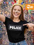 Damen T-Shirt Police Polizei-Kostüm Polizistin Fun-Shirt Fasching Verkleidung Kostüm Karneval Slim Fit Moonworks®preview
