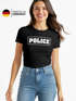 Damen T-Shirt Police Polizei-Kostüm Polizistin Fun-Shirt Fasching Verkleidung Kostüm Karneval Slim Fit Moonworks®preview