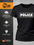 Damen T-Shirt Police Polizei-Kostüm Polizistin Fun-Shirt Fasching Verkleidung Kostüm Karneval Slim Fit Moonworks®preview