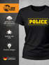 Damen T-Shirt Police Polizei-Kostüm Polizistin Fun-Shirt Fasching Verkleidung Kostüm Karneval Slim Fit Moonworks®preview