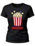 Damen T-Shirt - Popcorn - Fasching Karneval Ersatz Verkleidung Faschingsmuffel Last Minute Kostüm Funshirt Slim Fit Moonworks®preview