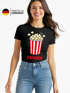 Damen T-Shirt - Popcorn - Fasching Karneval Ersatz Verkleidung Faschingsmuffel Last Minute Kostüm Funshirt Slim Fit Moonworks®preview
