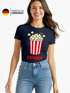 Damen T-Shirt - Popcorn - Fasching Karneval Ersatz Verkleidung Faschingsmuffel Last Minute Kostüm Funshirt Slim Fit Moonworks®preview