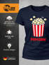 Damen T-Shirt - Popcorn - Fasching Karneval Ersatz Verkleidung Faschingsmuffel Last Minute Kostüm Funshirt Slim Fit Moonworks®preview