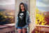 Damen T-Shirt Print Totenkopf Skull Blood Blut Paint Badge Fun-Shirt Slim Fit Moonworks®preview