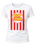 Damen T-Shirt - Retro Kino Jahrmarkt Popcorntüte - Fasching Karneval Ersatz Verkleidung Last Minute Kostüm Funshirt Slim Fit Moonworks®preview