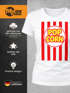 Damen T-Shirt - Retro Kino Jahrmarkt Popcorntüte - Fasching Karneval Ersatz Verkleidung Last Minute Kostüm Funshirt Slim Fit Moonworks®preview