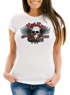 Damen T-Shirt Road Rage Choppers Motorrad Biker Totenkopf Slim Fit Neverless®preview