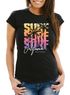 Damen T-Shirt Sommer Surf California Palmen Slim Fit Neverless®preview