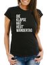 Damen T-Shirt Spruch Die Klapse hat heute Wandertag Slim Fit Fun Shirt lustig Moonworks®preview