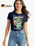 Damen T-Shirt Spruch Es eskaliert eh Frosch Einhorn Clown Fasching Karneval Frauen Fun-Shirt lustig Slim Fit Moonworks®preview