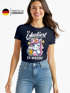 Damen T-Shirt Spruch Es eskaliert eh Frosch Einhorn Clown Fasching Karneval Frauen Fun-Shirt lustig Slim Fit Moonworks®preview