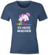 Damen T-Shirt Spruch Ich hasse Menschen kotzendes Einhorn Frauen Fun-Shirt lustig Moonworks®preview