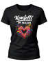 Damen T-Shirt - Spruch Konfetti im Herzen - Fasching Karneval Ersatz Verkleidung Last Minute Kostüm Funshirt Slim Fit Moonworks®preview