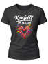 Damen T-Shirt - Spruch Konfetti im Herzen - Fasching Karneval Ersatz Verkleidung Last Minute Kostüm Funshirt Slim Fit Moonworks®preview
