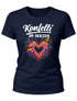 Damen T-Shirt - Spruch Konfetti im Herzen - Fasching Karneval Ersatz Verkleidung Last Minute Kostüm Funshirt Slim Fit Moonworks®preview