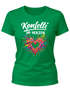 Damen T-Shirt - Spruch Konfetti im Herzen - Fasching Karneval Ersatz Verkleidung Last Minute Kostüm Funshirt Slim Fit Moonworks®preview