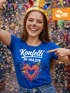 Damen T-Shirt - Spruch Konfetti im Herzen - Fasching Karneval Ersatz Verkleidung Last Minute Kostüm Funshirt Slim Fit Moonworks®preview