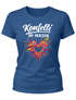 Damen T-Shirt - Spruch Konfetti im Herzen - Fasching Karneval Ersatz Verkleidung Last Minute Kostüm Funshirt Slim Fit Moonworks®preview